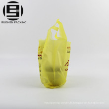 Sac en plastique de t-shirt imprimé par jaune de HDPE